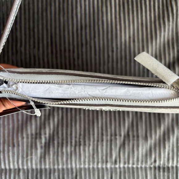 Kate Spade Grey Logo-Print Shoulder Pouch with Silver-Tone Hardware - Picture 5 of 8